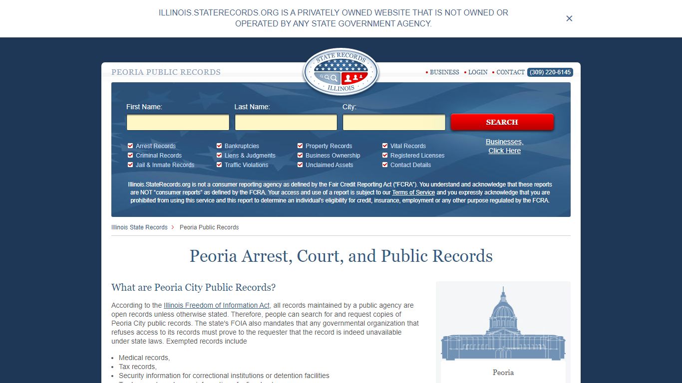 Peoria Arrest and Public Records | Illinois.StateRecords.org
