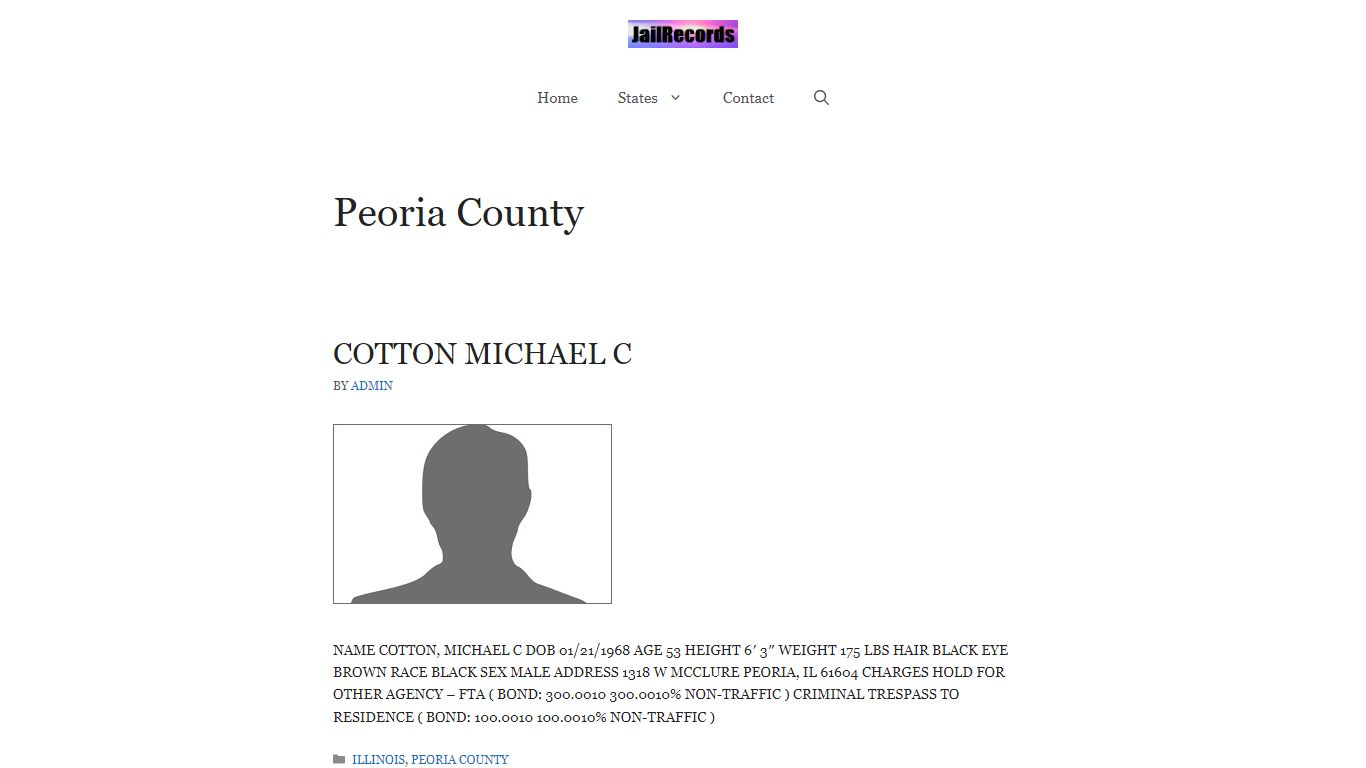 Peoria County Arrest Records
