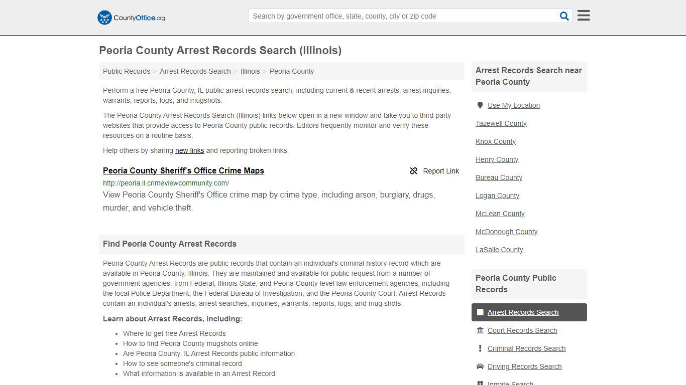 Arrest Records Search - Peoria County, IL (Arrests & Mugshots)