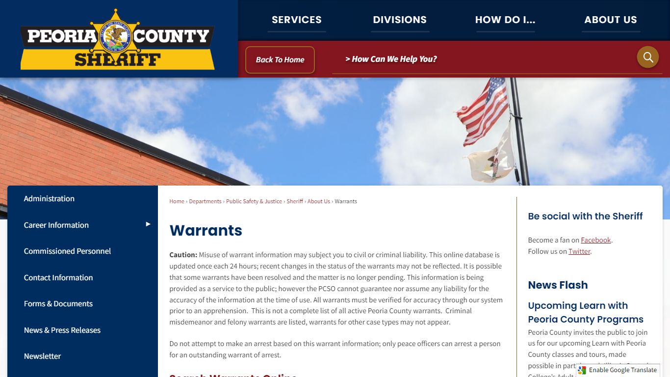 Warrants | Peoria County, IL